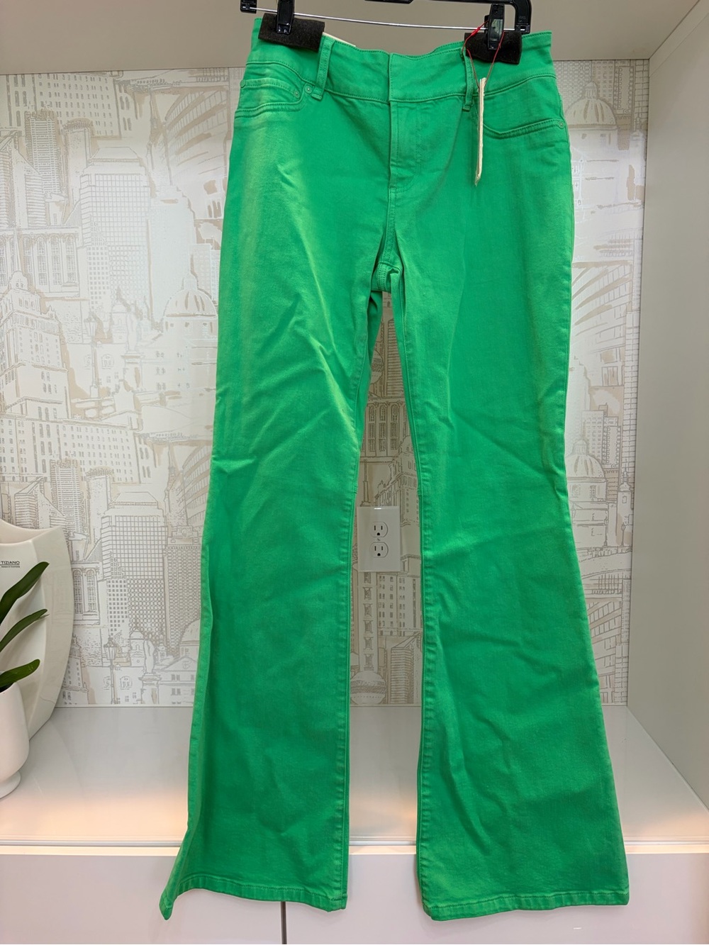 Alice + Olivia Emerald Green Flared Jeans